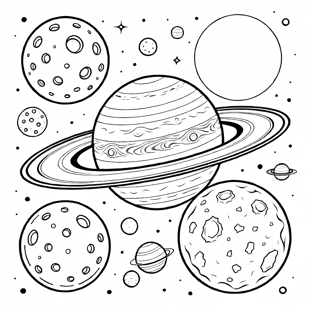 Illustration of the sun and planets of the solar system in orbit